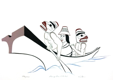 Canoeing Home in the Mist     SOLD
