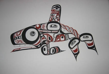 WOLF AND EAGLE IN KILLER WHALE